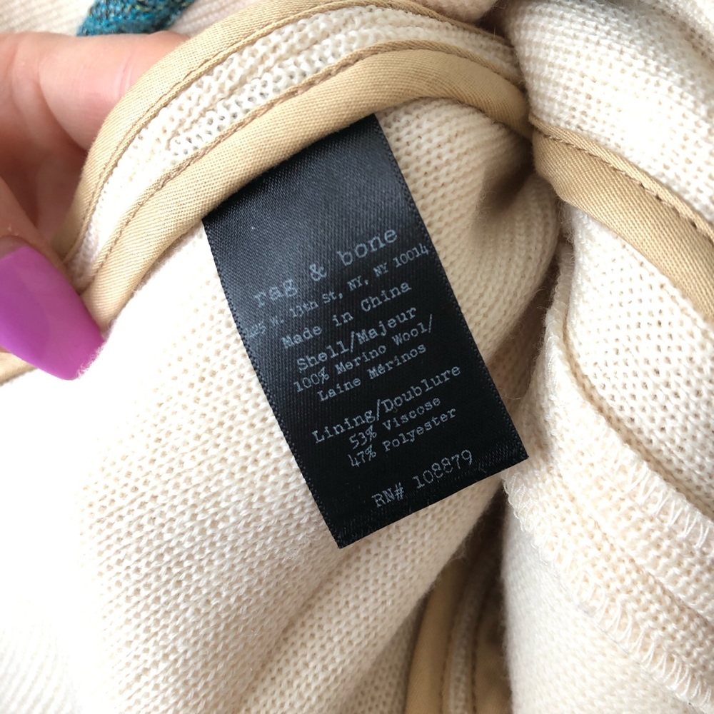 Rag & Bone Marino Wool Cream Knit Blazer - Picture 6 of 8